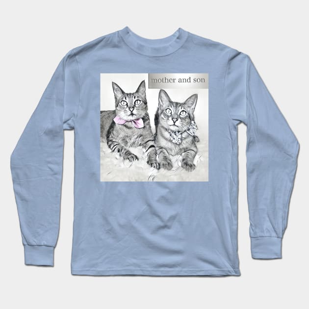 MOTHER AND SON ART Long Sleeve T-Shirt by CATUNIVERSE